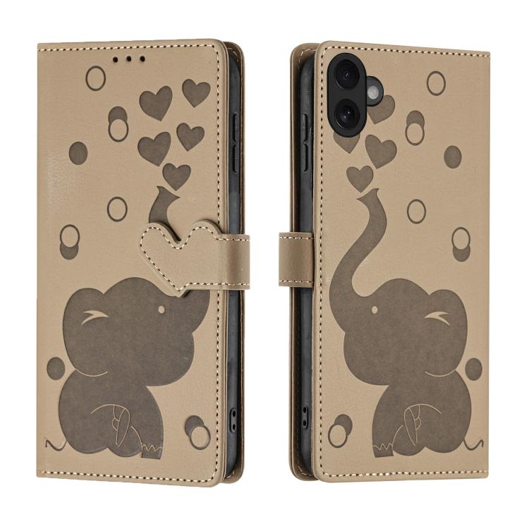 Elephant iPhone wallet case in khaki for iPhone 17