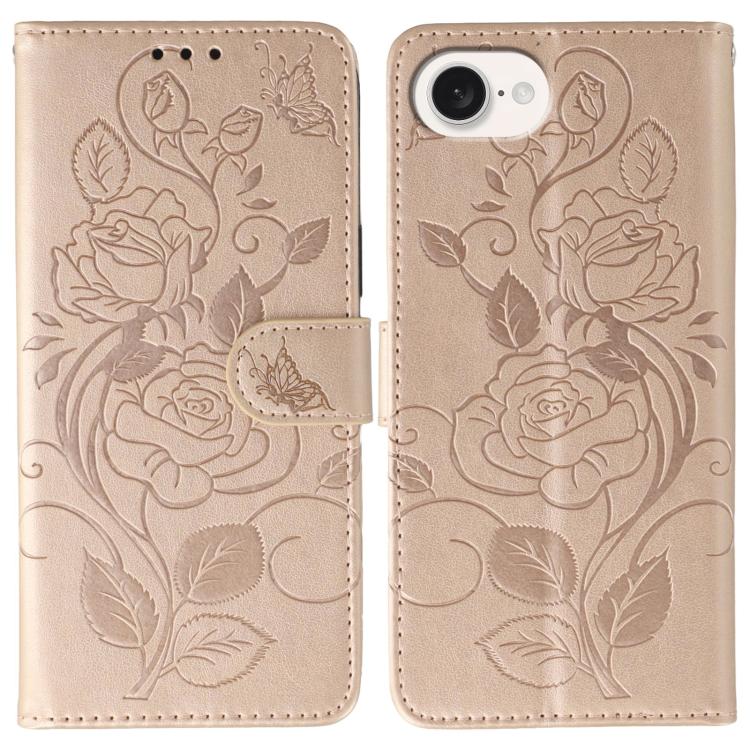 Rose Gold rose butterfly iPhone 17e 16e case