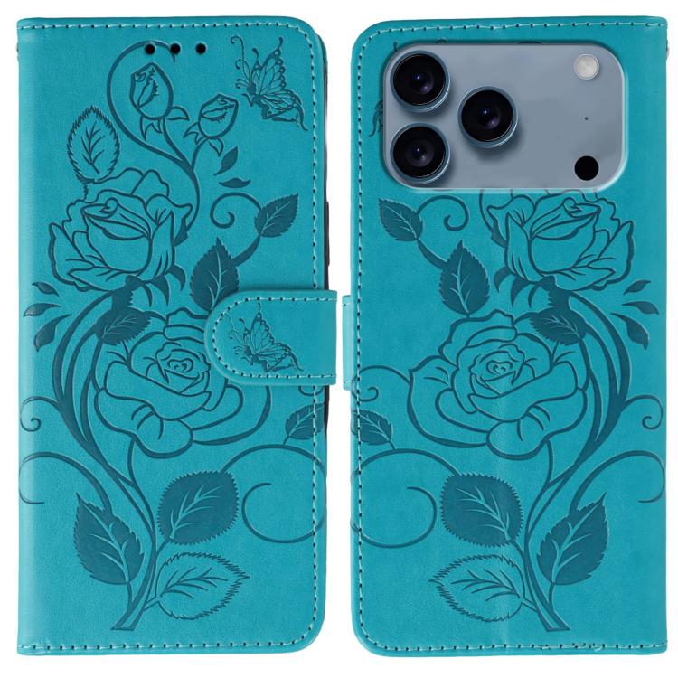 Blue rose butterfly iPhone 17 Pro Max case