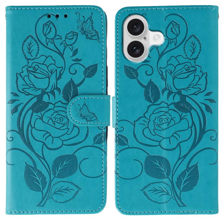 Blue rose butterfly iPhone 17 case