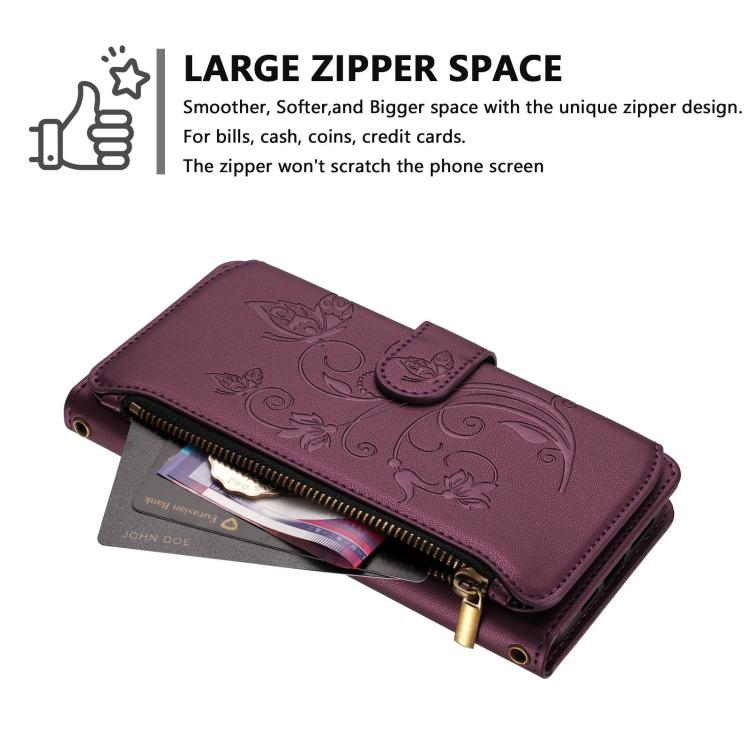 Butterfly flower iPhone wallet case detail image