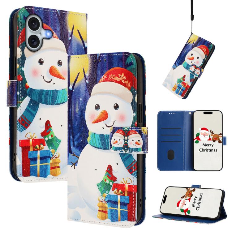 Christmas buckle iPhone wallet case Gift Box Snowman design for iPhone 17