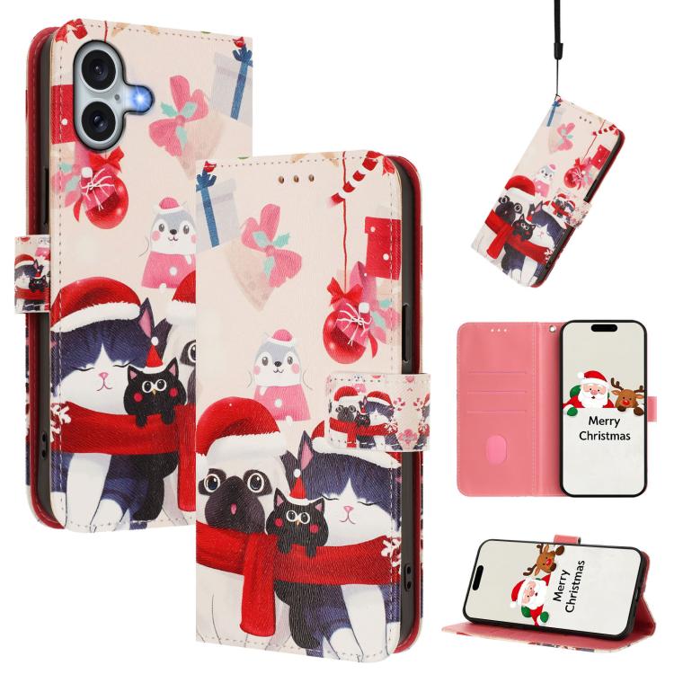 Christmas buckle iPhone wallet case Christmas Animals design for iPhone 17