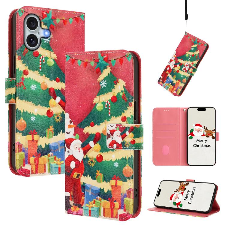 Christmas buckle iPhone wallet case Christmas Tree design for iPhone 17