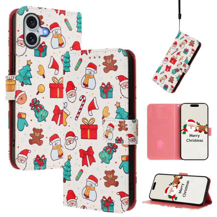 Christmas buckle iPhone wallet case Christmas Elements design for iPhone 17