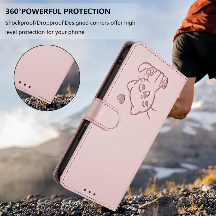 Heart cat iPhone wallet case strap detail