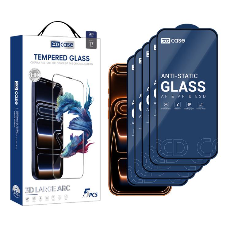 XDcase 5-pack tempered glass screen protectors for iPhone 17 Pro