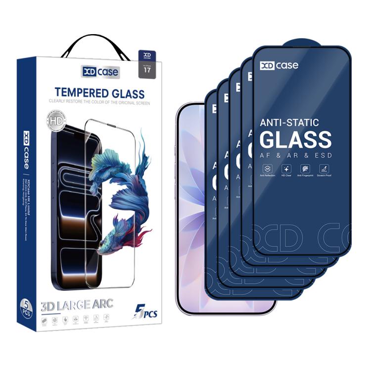 XDcase 5-pack tempered glass screen protectors for iPhone 17