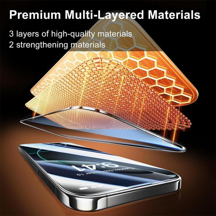 XDcase tempered glass iPhone screen protector showing transparent HD finish