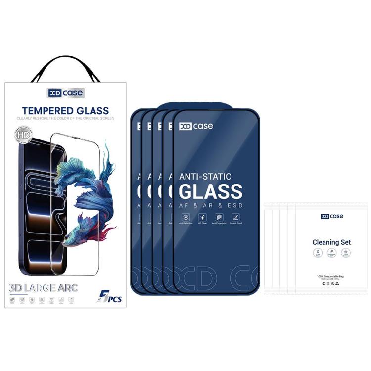 XDcase 5-pack tempered glass iPhone screen protectors with cleaning kits included