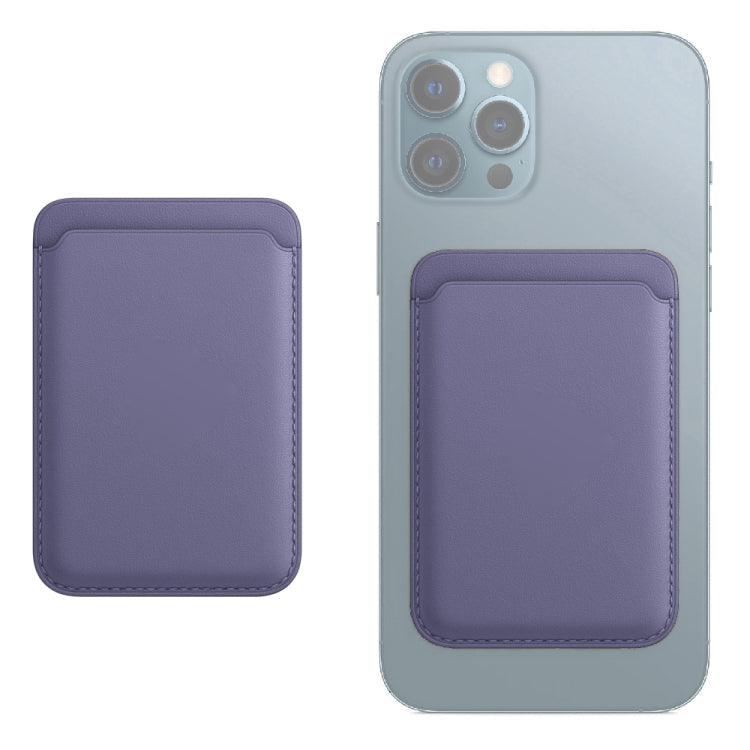 Leather magnetic iPhone wallet pouch in purple