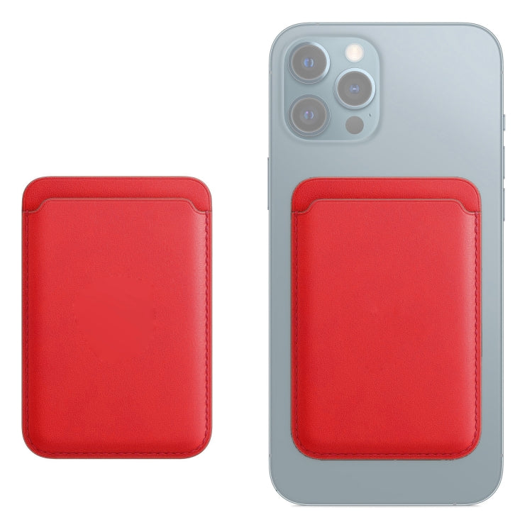Leather magnetic iPhone wallet pouch in red