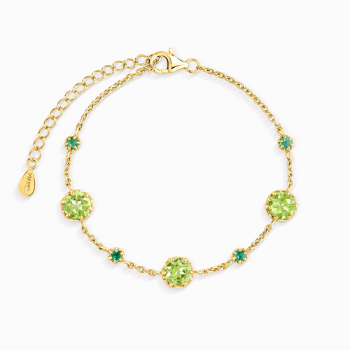 Vianne Jewellery emerald and peridot bracelet in 18k gold vermeil product image