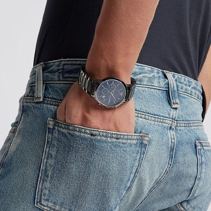 Emporio Armani AR11215 Renato watch wrist view in pocket