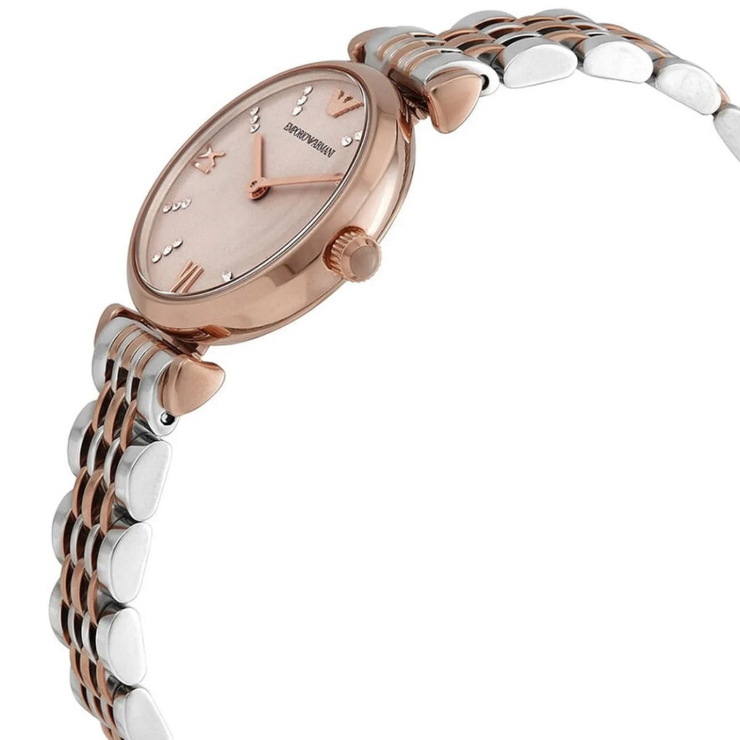 Emporio Armani AR11223 Gianni T-Bar two-tone watch side view