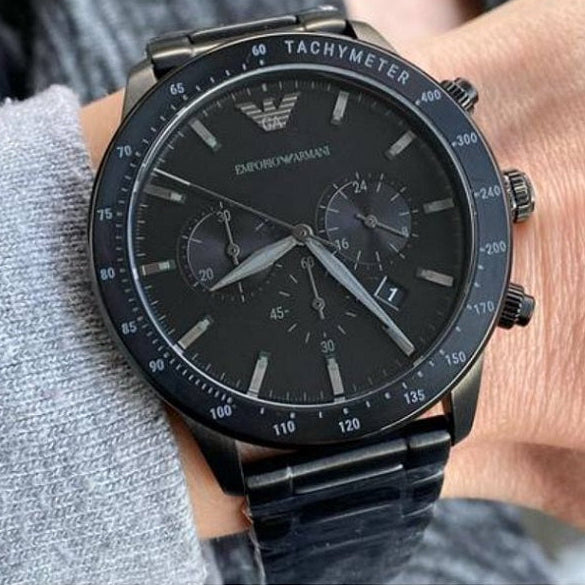 Emporio Armani AR11242 Mario men’s all black watch