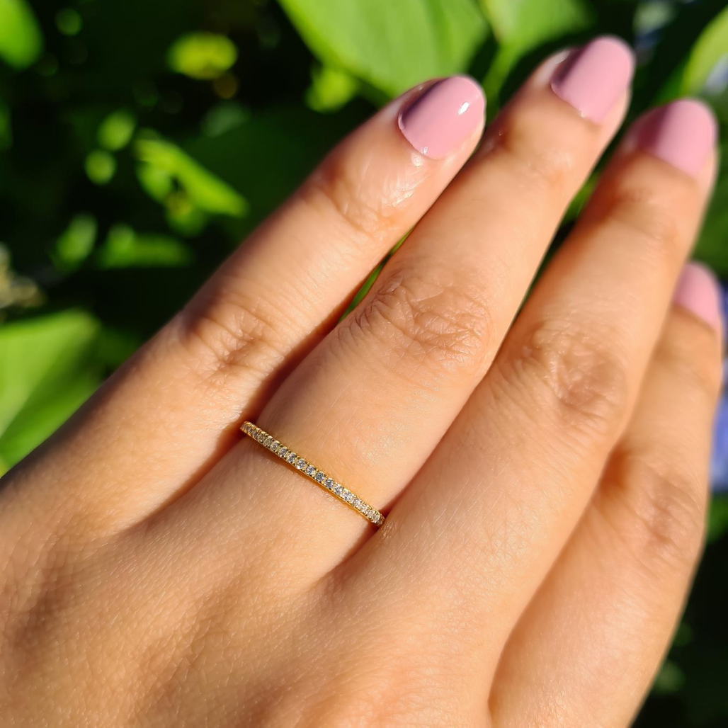 Slim full eternity ring in gold styled image