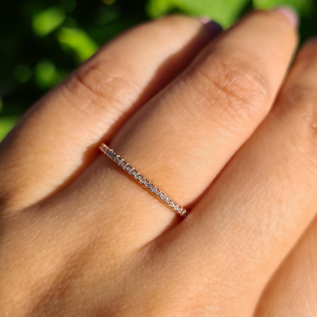 Slim full eternity ring in rose gold styled image
