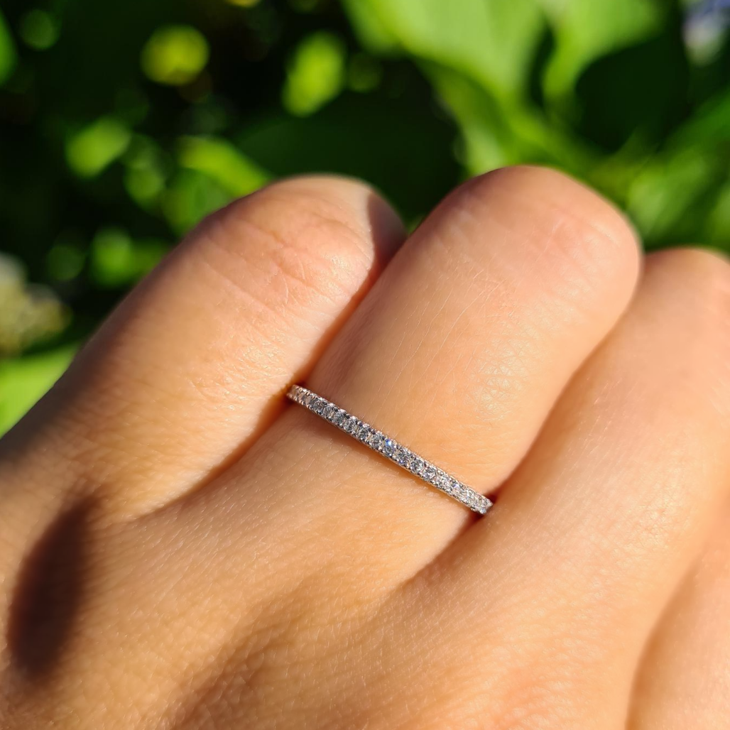 Slim full eternity ring in sterling silver lifestyle image