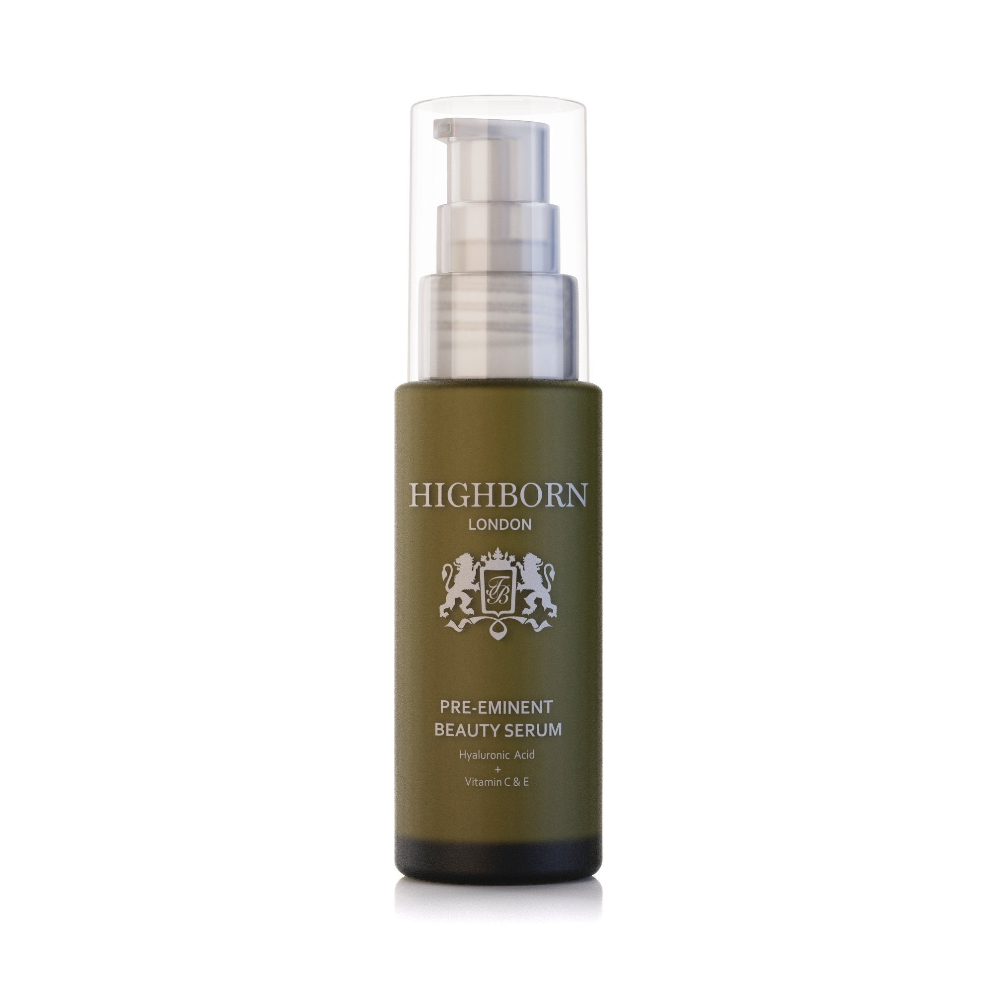 Highborn Pre-Eminent Beauty Serum jar on dark background