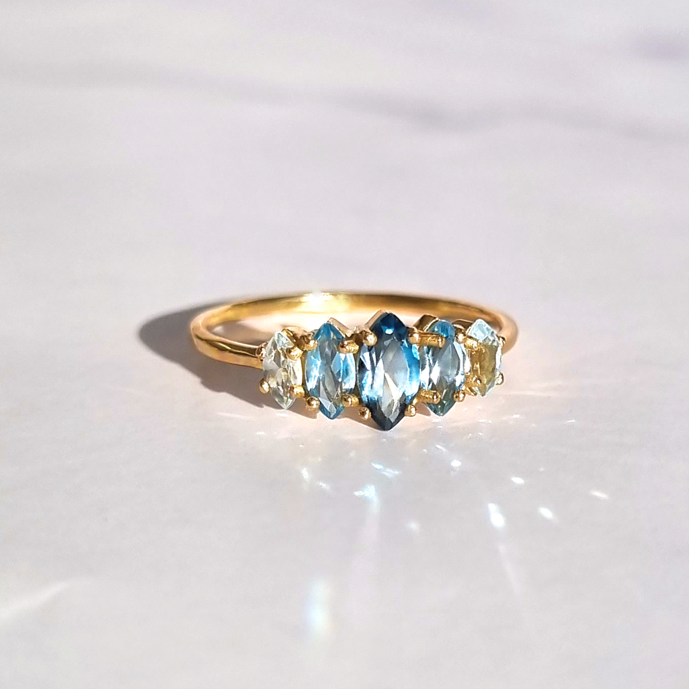 Selene lavender amethyst ring set in 18k gold vermeil group image