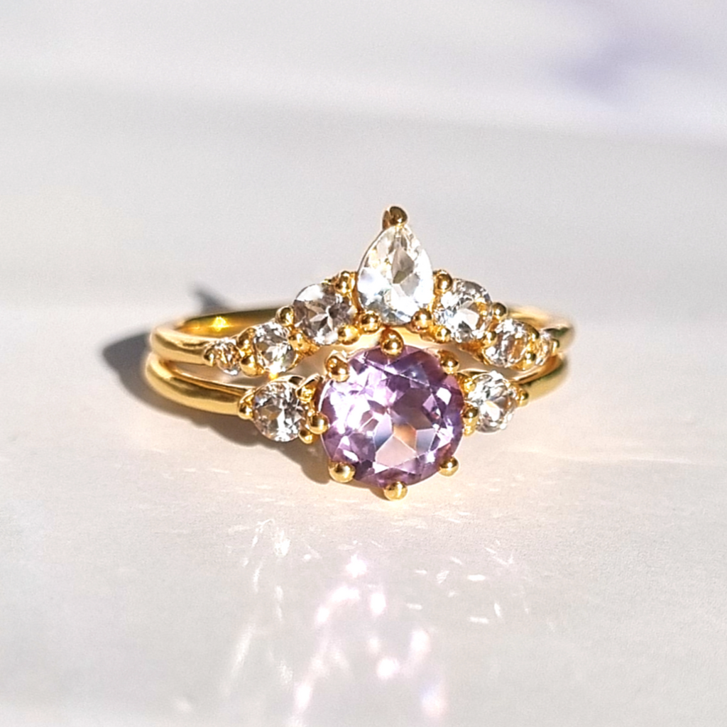 Selene lavender amethyst ring set in 18k gold vermeil product image
