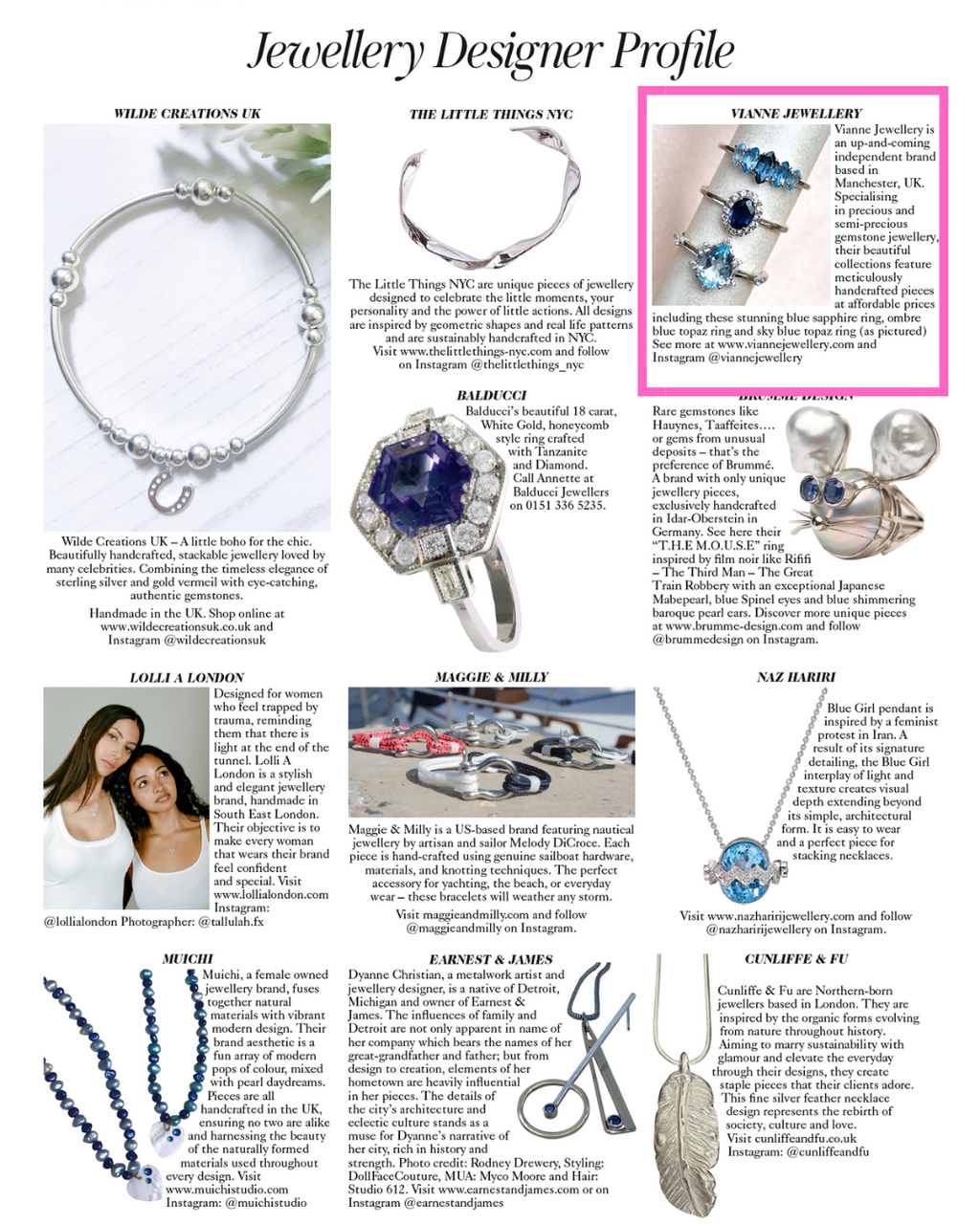 British Vogue November jewellery designer profile feature image