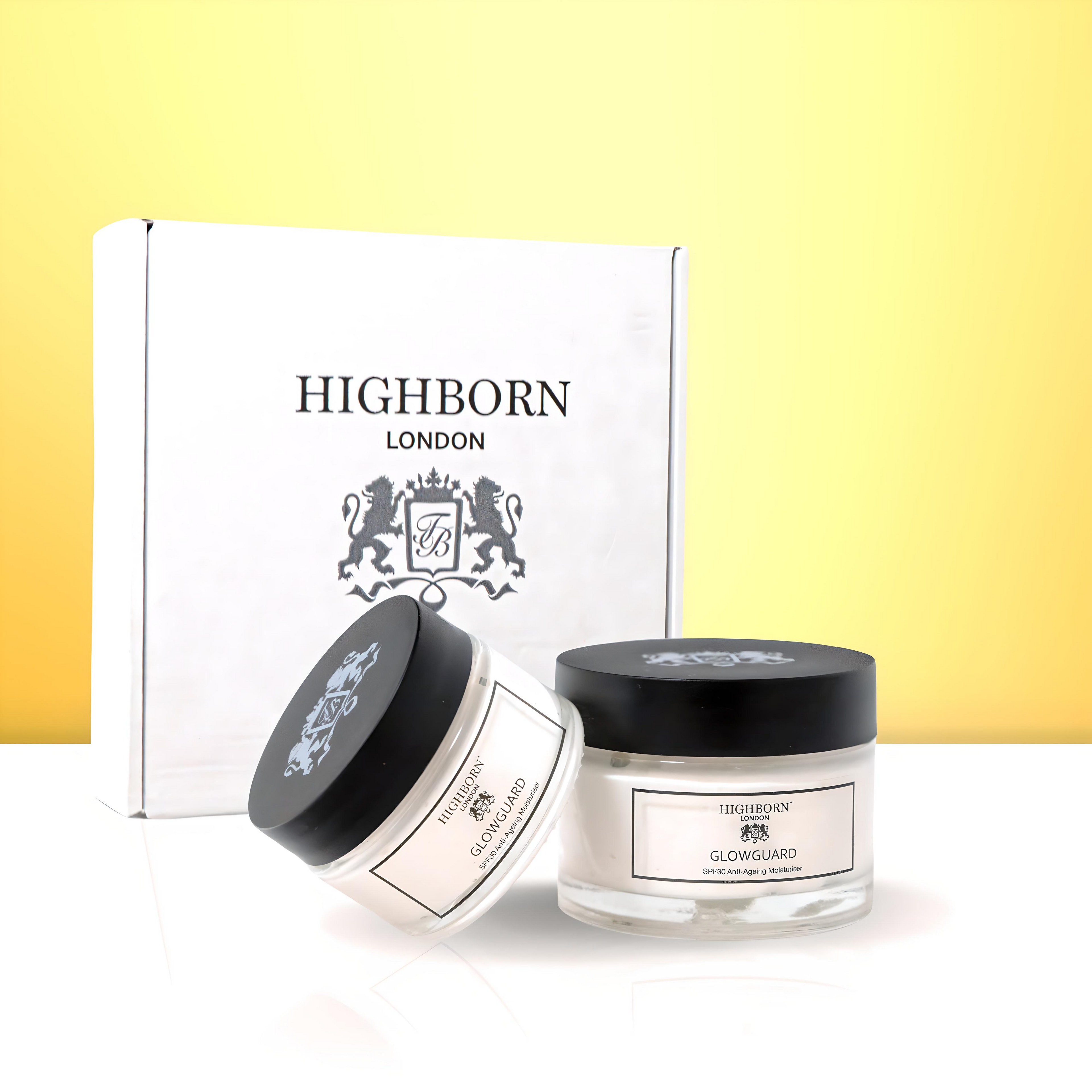 Highborn GLOWGUARD SPF30 face moisturiser with box