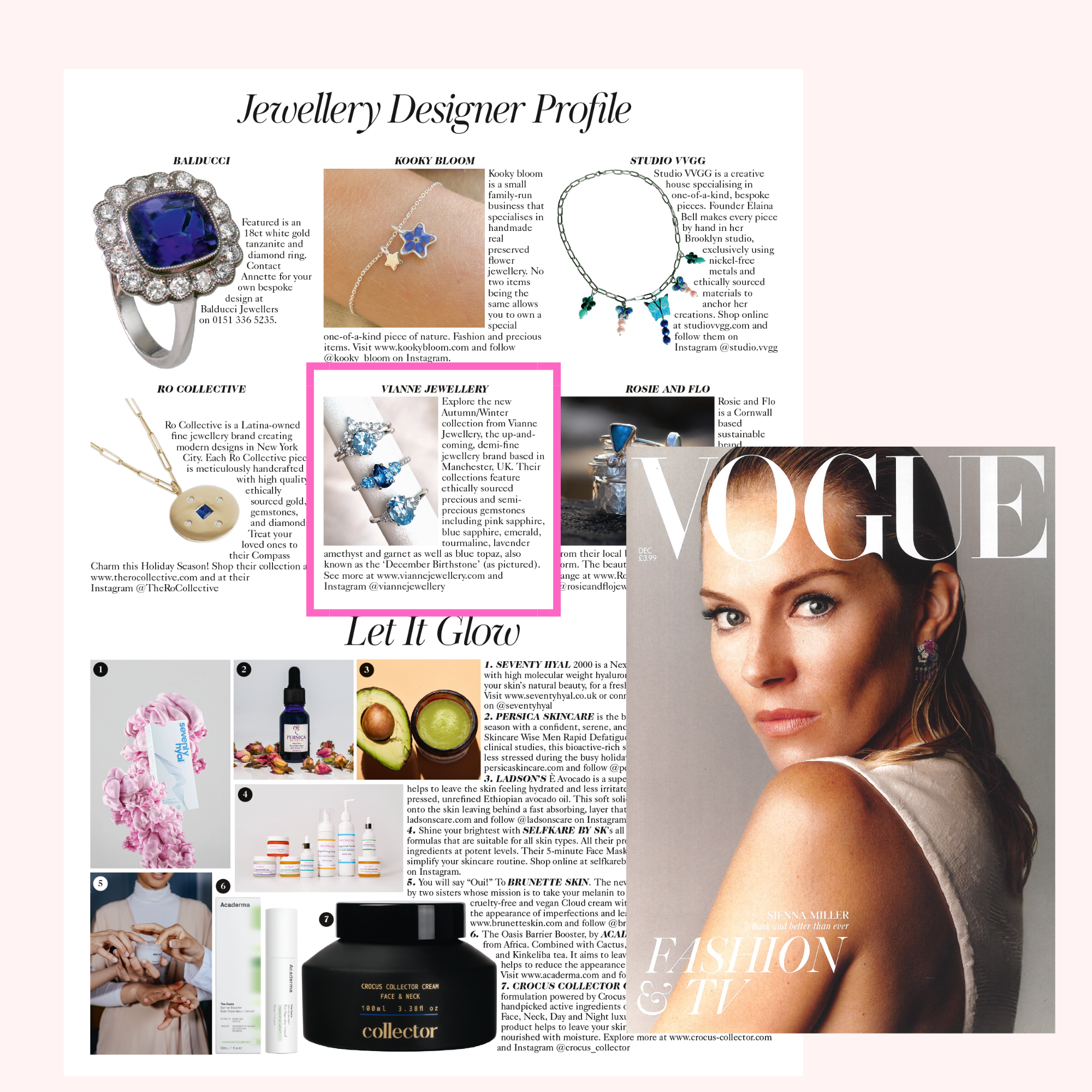 British Vogue December 2022 jewellery feature image for Vianne Jewellery