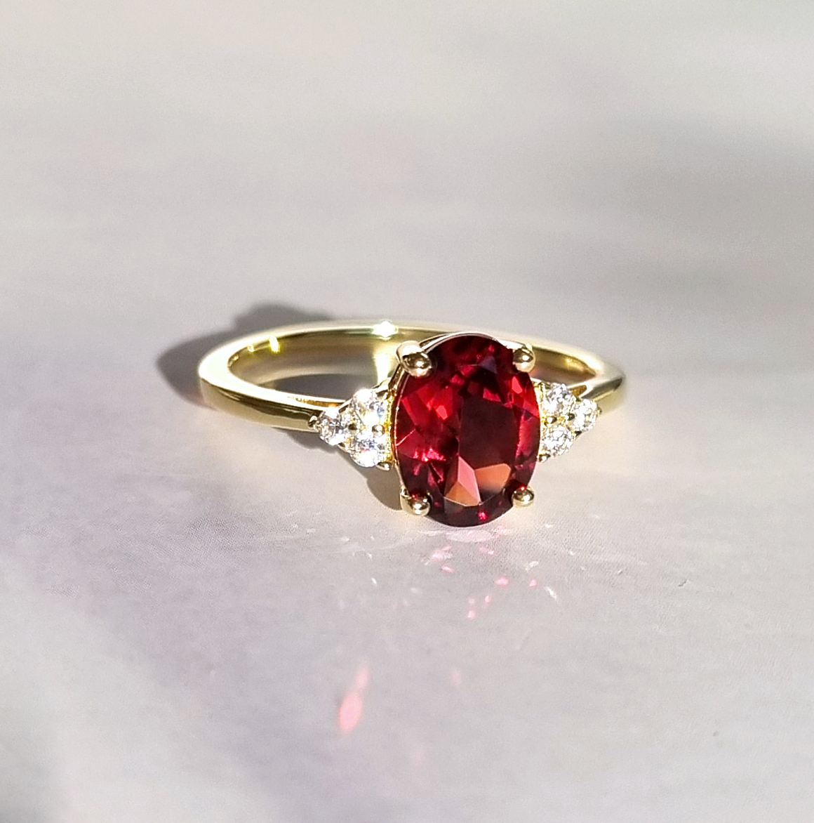 Garnet ring in 18k gold vermeil product image