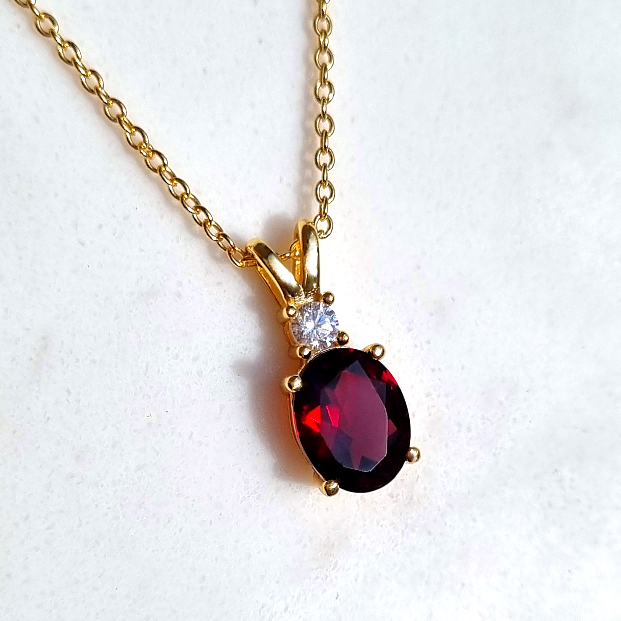 Garnet pendant necklace in 18k gold vermeil product image
