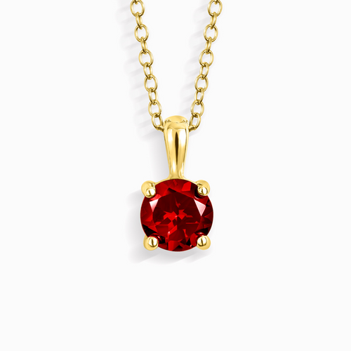 Vianne Jewellery garnet solitaire pendant necklace in 18k gold vermeil
