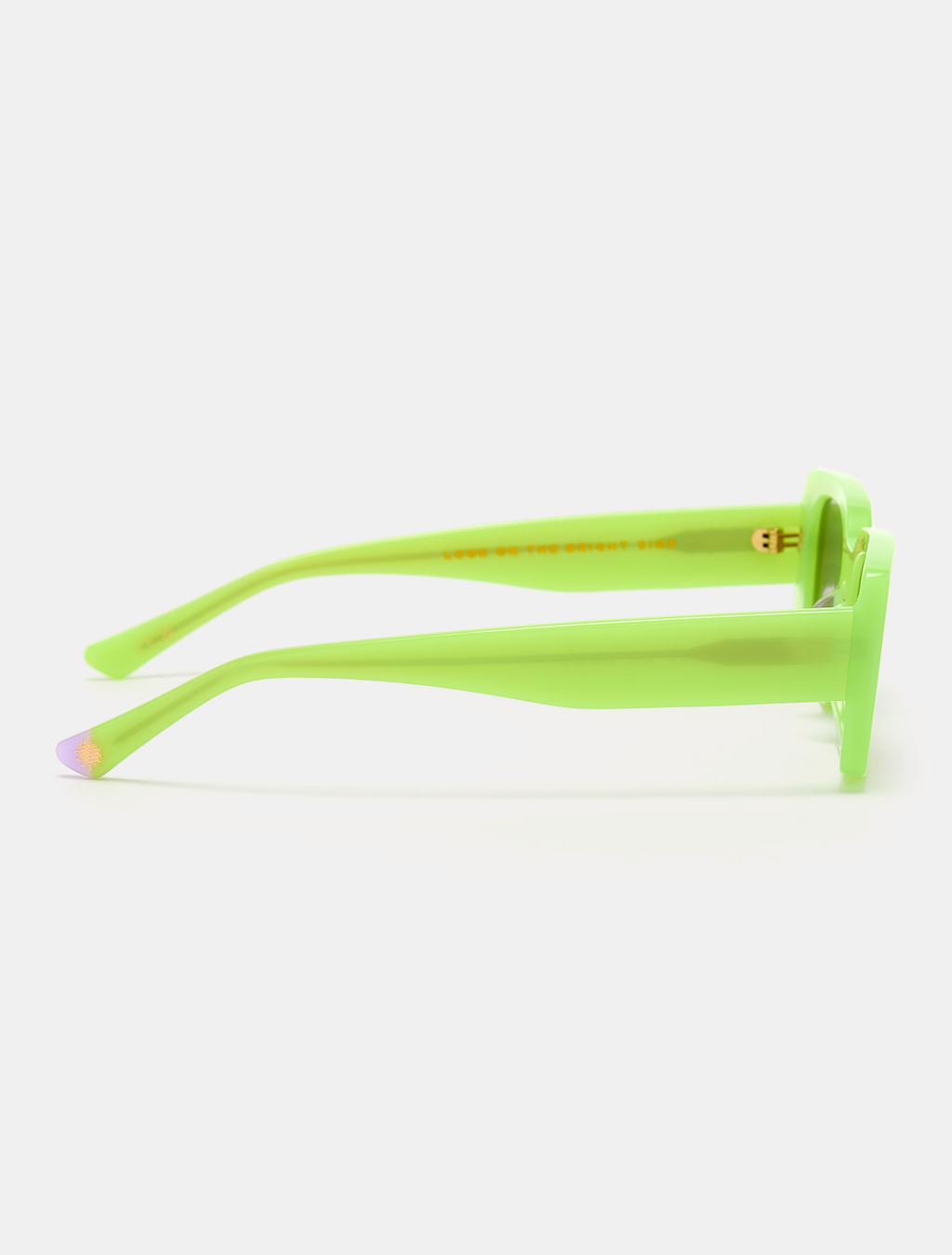 zoedepass Grace Neon Yellow rectangular sunglasses side product image