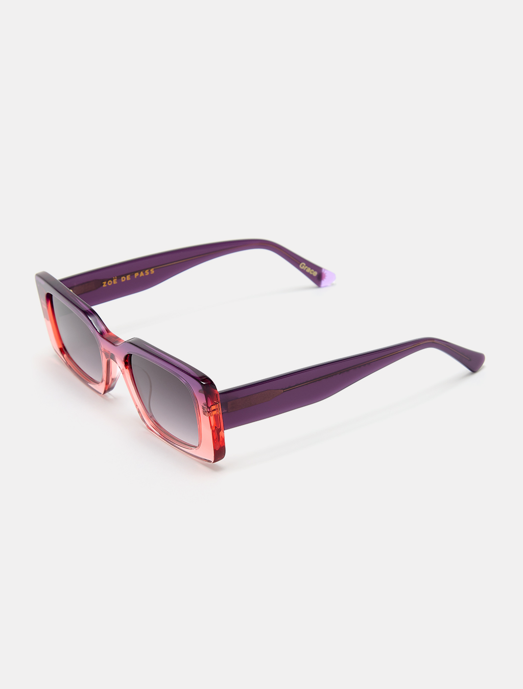 zoedepass Grace Sunset purple orange ombre sunglasses three-quarter product image