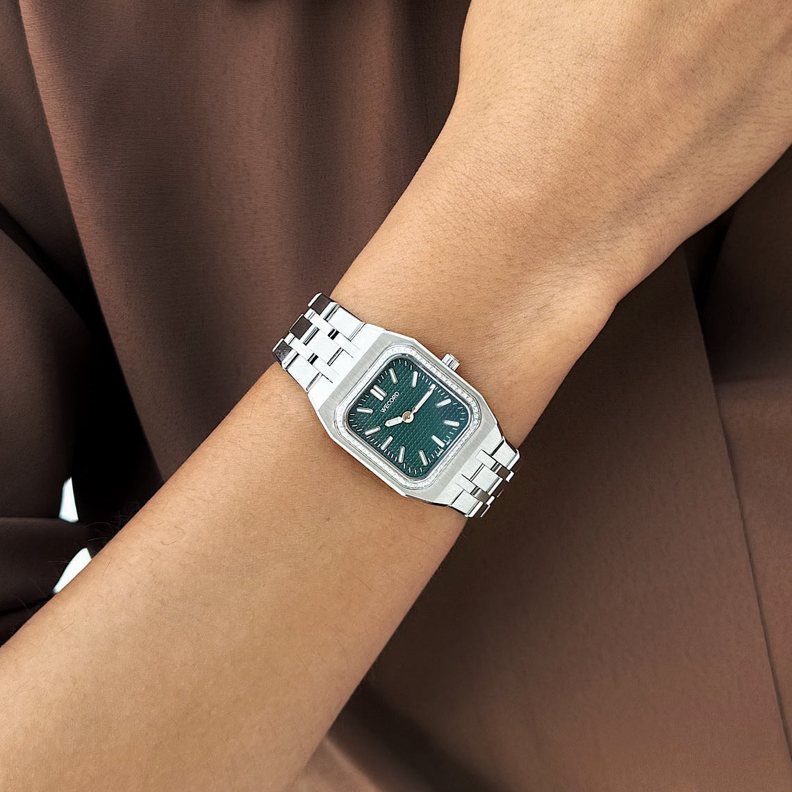 Wecord London Duke Small Diamond watch in Green