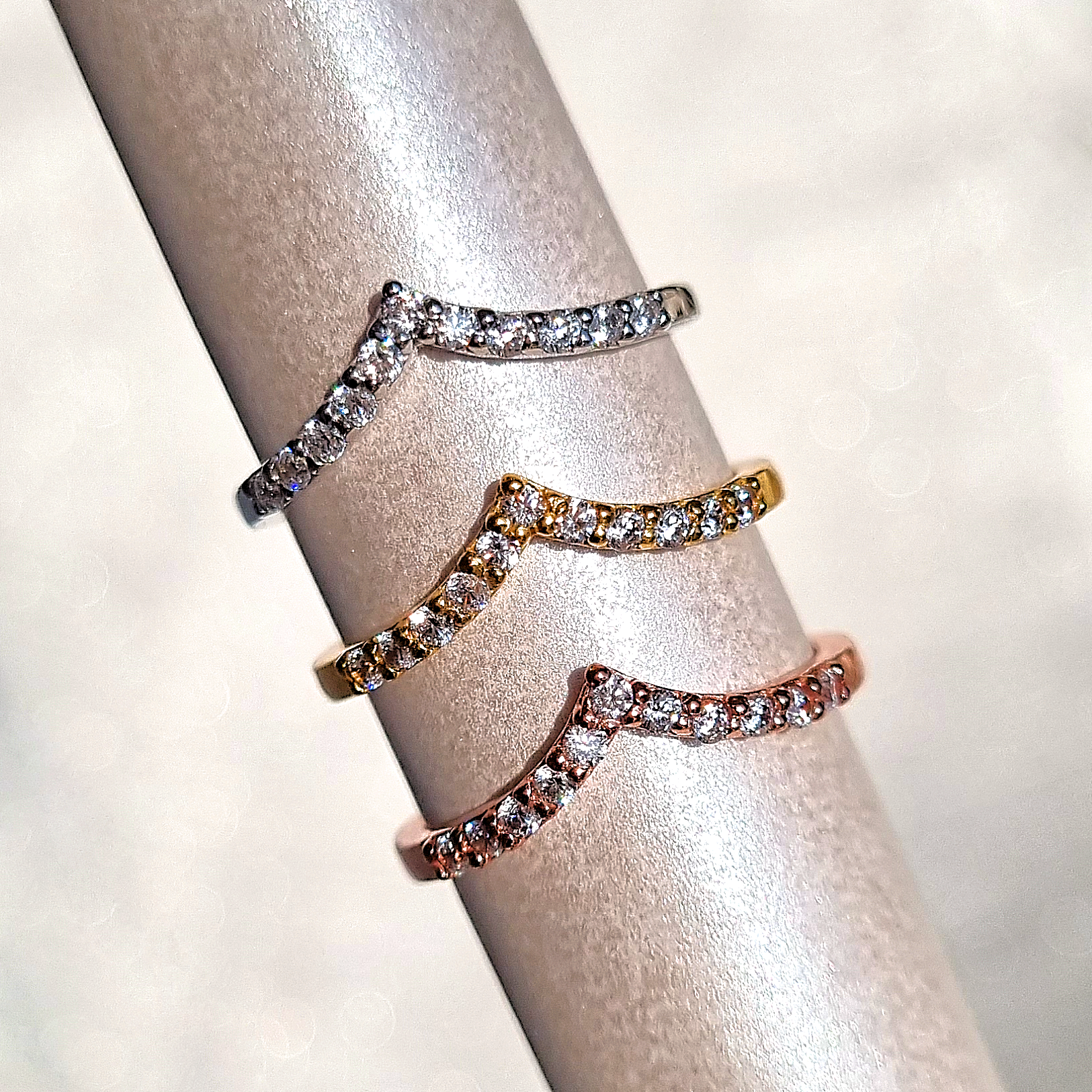 Wishbone curved eternity rings group image