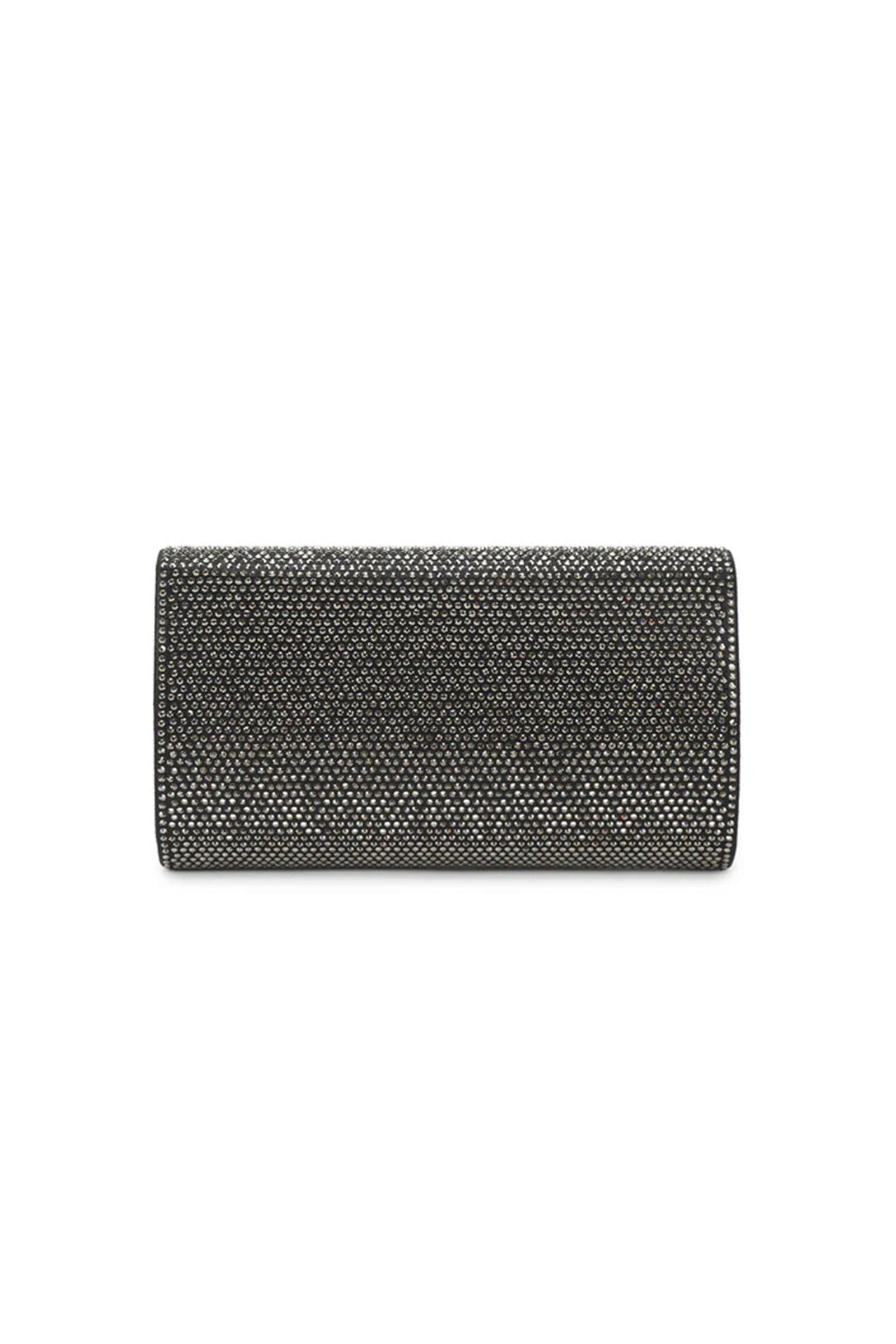 Aftershock London black crystal evening clutch bag close-up detail