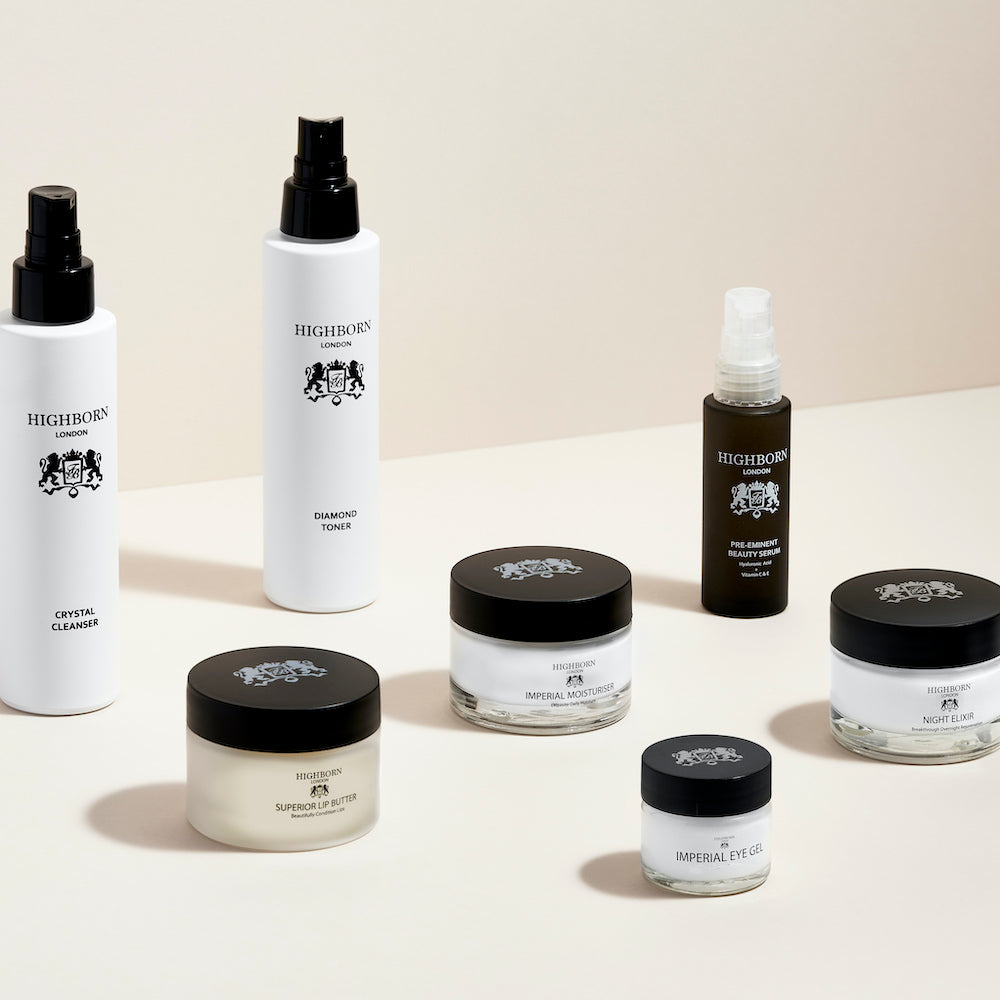 Highborn Seven Phase Collection premium skincare products for face, eyes and lips