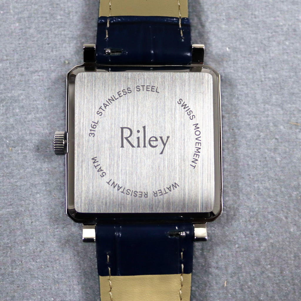 Riley Deco Moon leather strap moonphase watch product photo