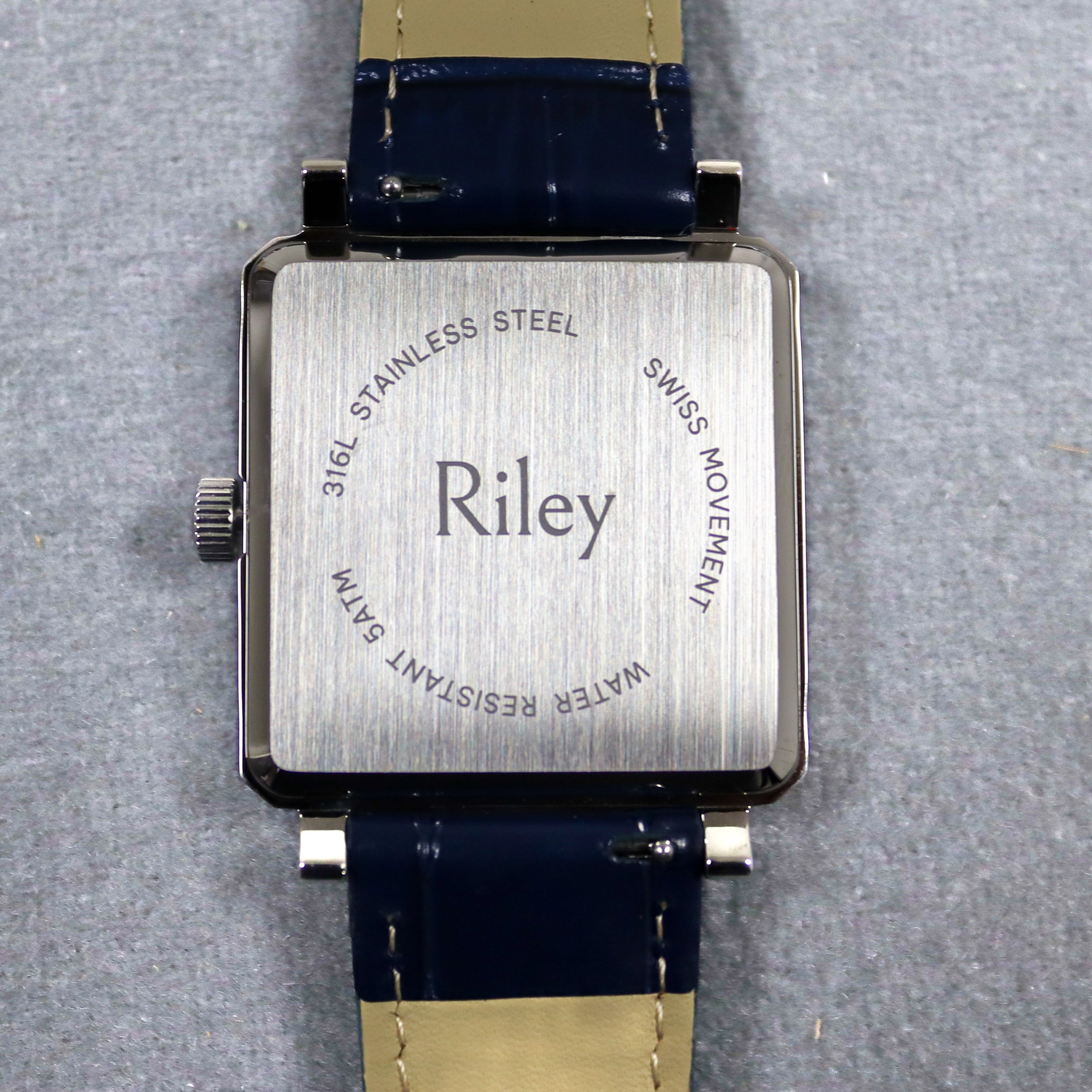 Riley Deco Moon leather strap moonphase watch product photo