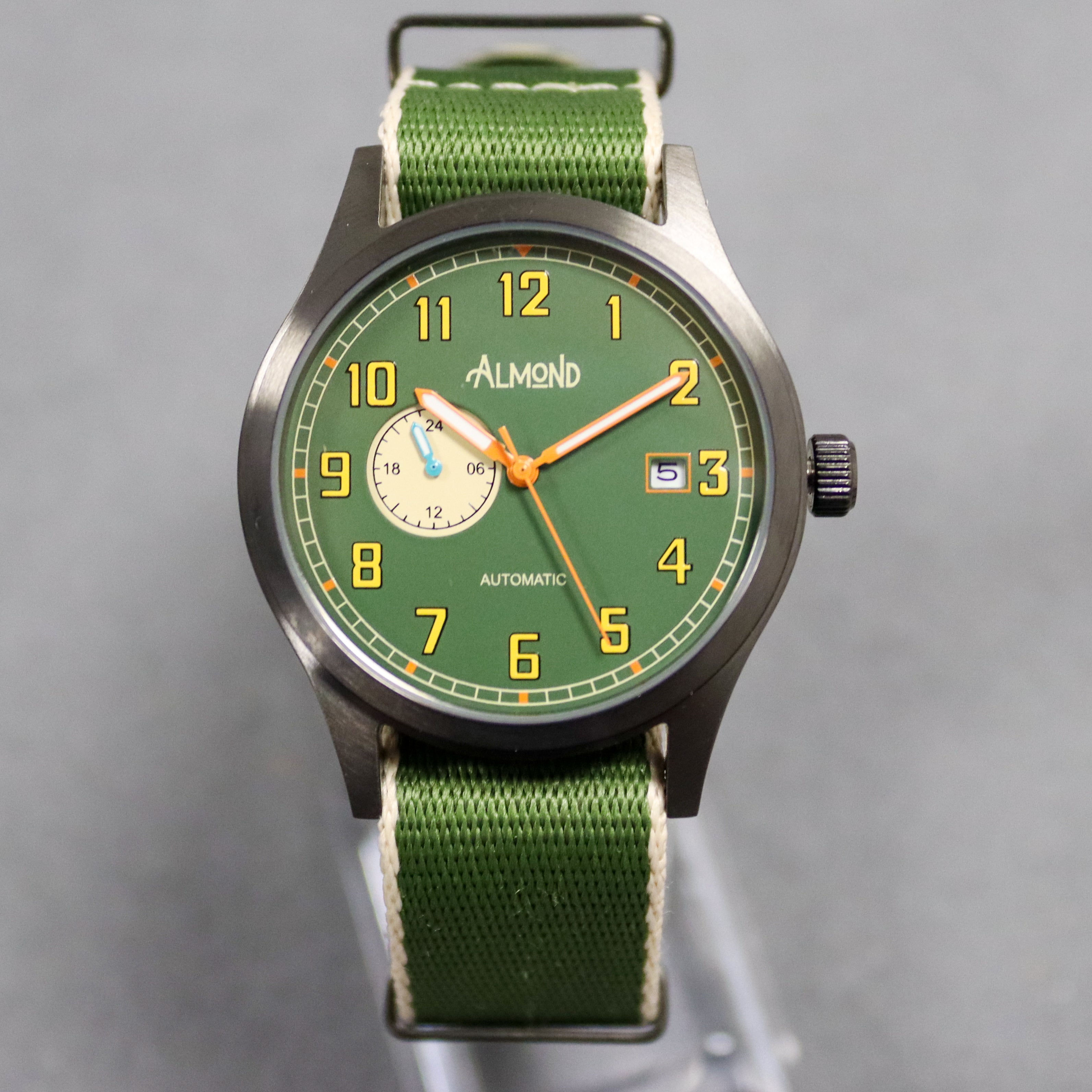 Riley Almond Rifleman Field automatic watch lifestyle image