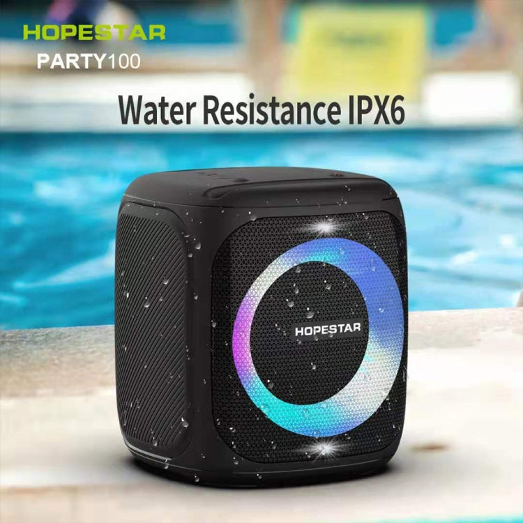 HOPESTAR Party100 speaker showing waterproof function detail