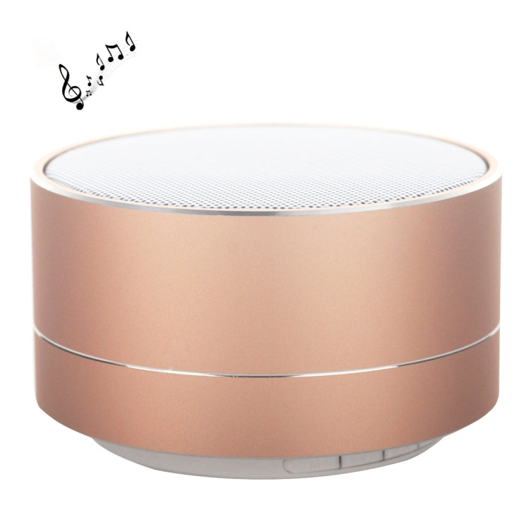 A10 mini Bluetooth speaker in gold with built-in LED light