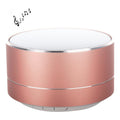 A10 mini Bluetooth speaker in rose gold with built-in LED light