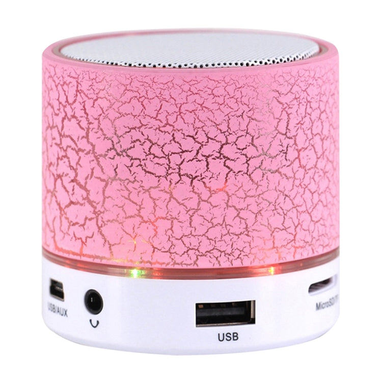 A9 mini Bluetooth speaker in pink with LED light