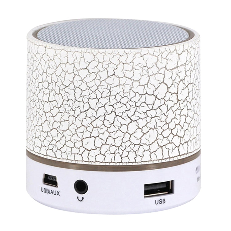 A9 mini Bluetooth speaker in white with LED light