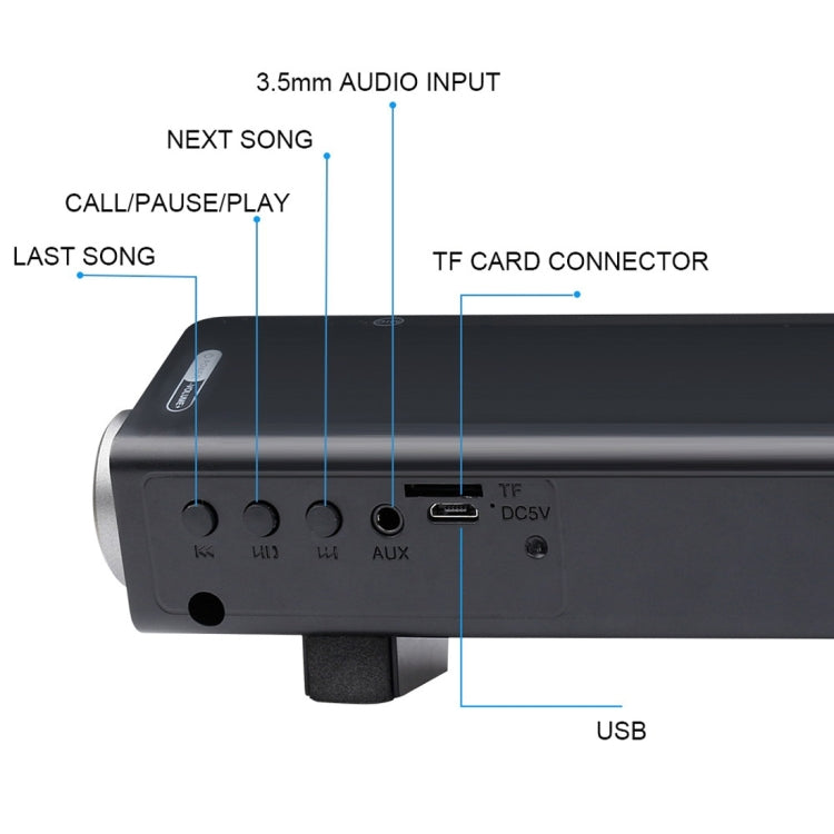 LP-08 CE0152 Bluetooth soundbar specification and feature detail image