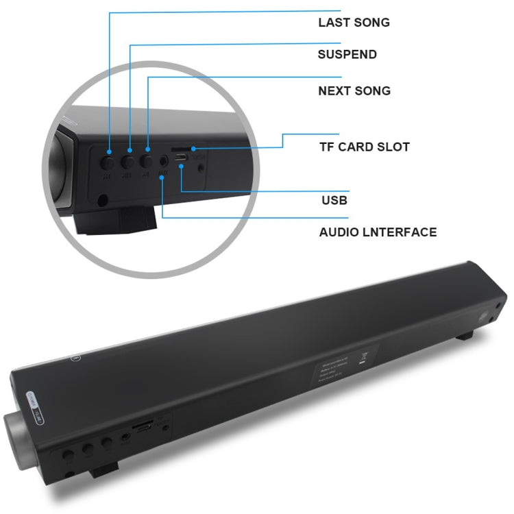LP-08 CE0150 Bluetooth soundbar specification and feature detail image