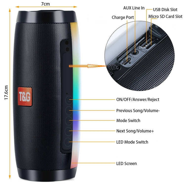 T&G TG157 black Bluetooth speaker product detail image
