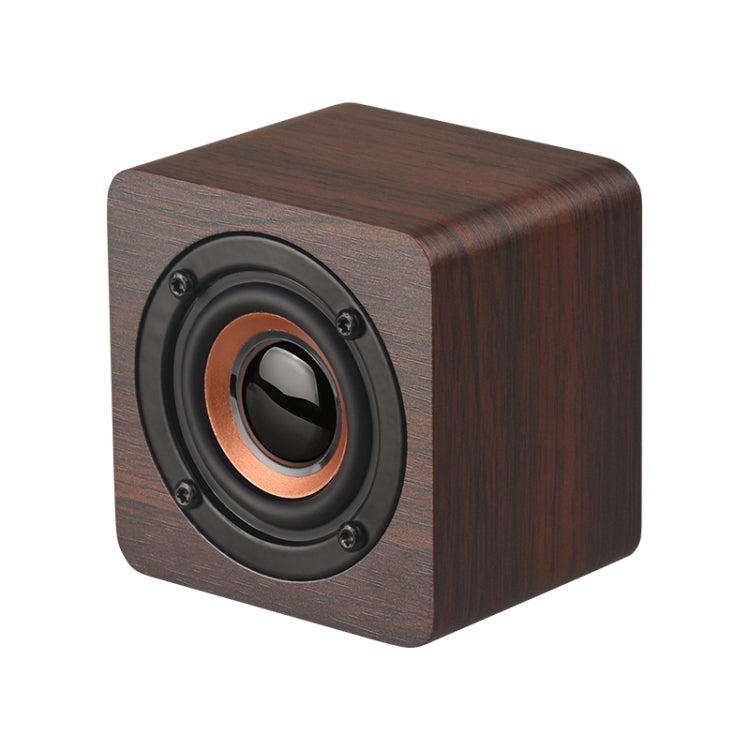 Q1 wooden mini Bluetooth speaker in walnut wood finish